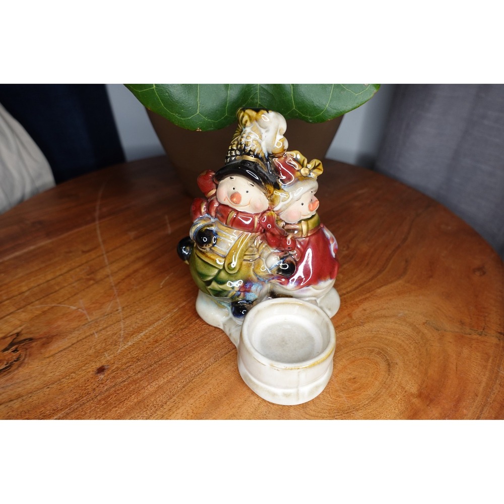 Christmas holiday edition stoneware‎ ceramic cozy tea light holder